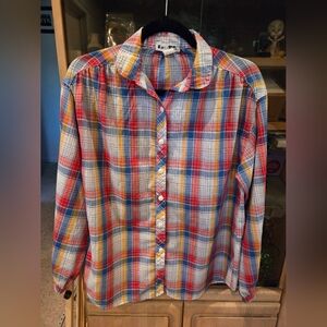 Vintage Garland Women's Multicolor Plaid Button Down Shirt